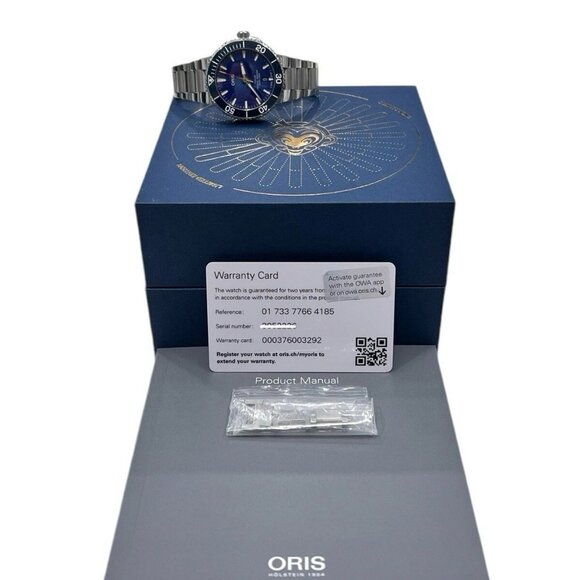 Oris Aquis Sun Wukong Stainless Steel Blue Dial 41.5mm Automatic Men Watch 7766 - Picture 10 of 10
